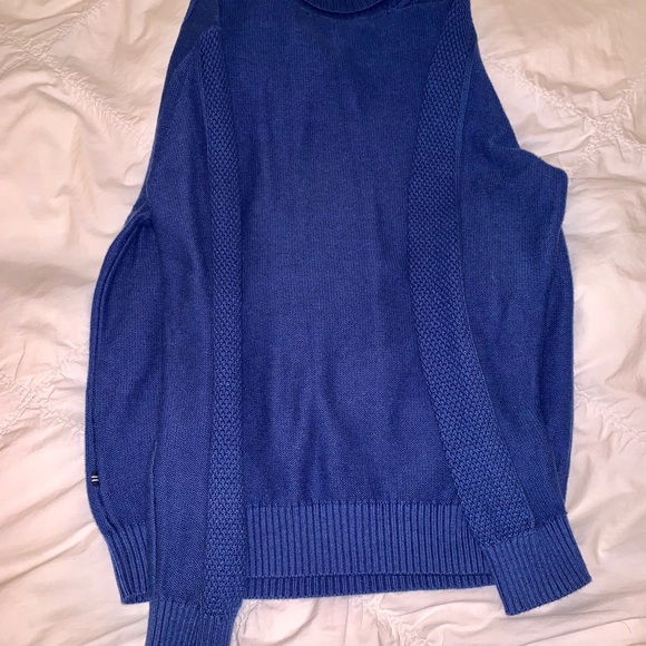 MENS Nautica Blue Canle Knit Sweater - Picture 3 of 3